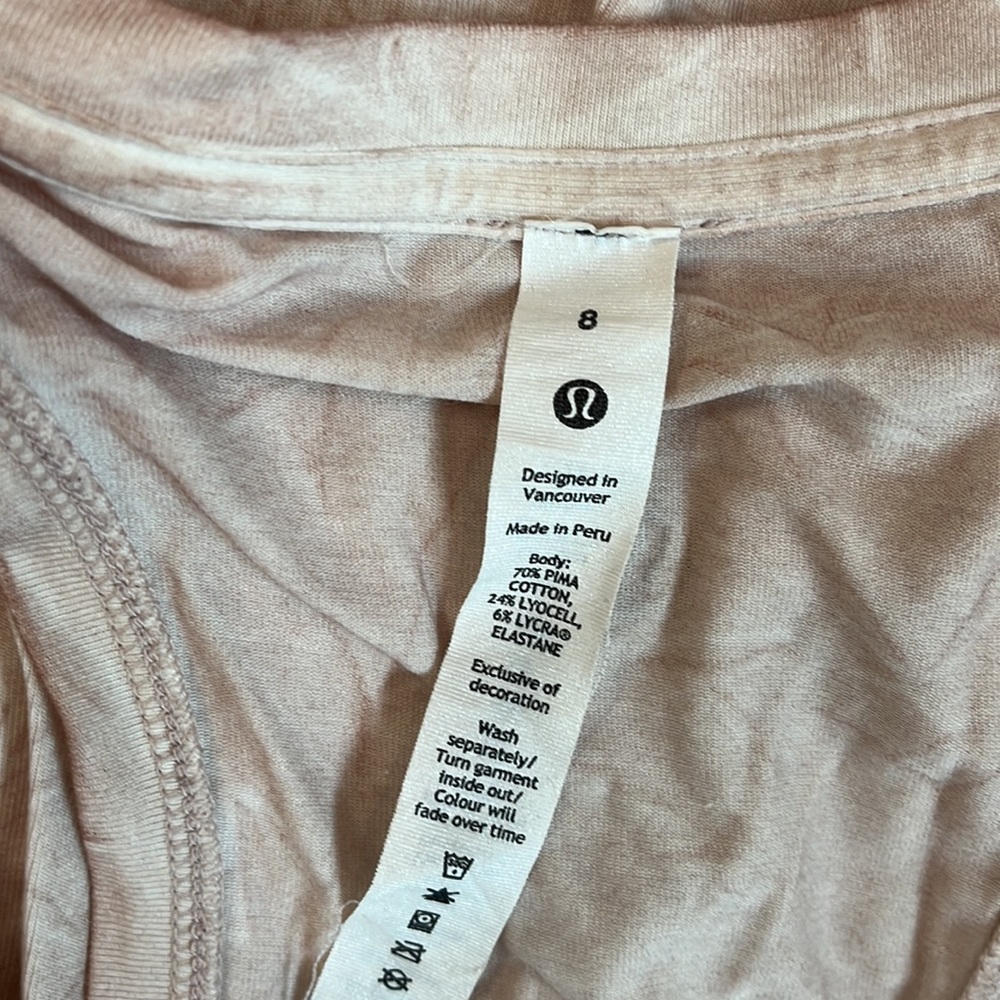 Lululemon Love Tank Top Summit Wash Smoky Topaz Size 8 - Picture 3 of 4